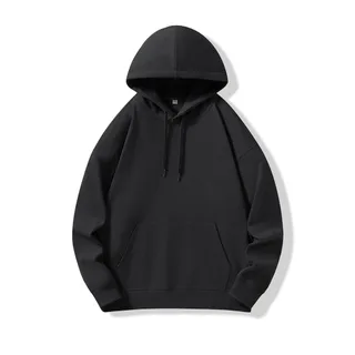 330gsm Pullover Hoodie — Black · garment