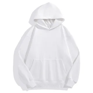 500gsm Fleece Pullover Hoodie — White · garment