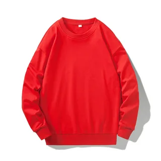 250–300gsm Cotton-Blend Crewneck Sweatshirt — Red · garment