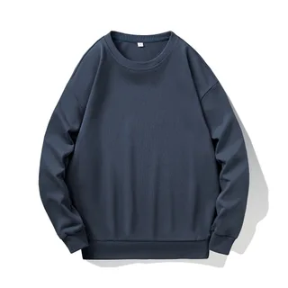 250–300gsm Cotton-Blend Crewneck Sweatshirt — Navy · garment