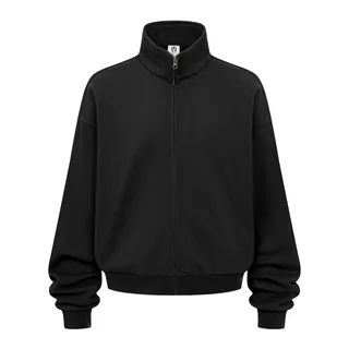 410gsm Stand-Collar Zip Sweatshirt Jacket — Reactive Black · garment