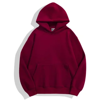 500gsm Fleece Pullover Hoodie — Burgundy · garment