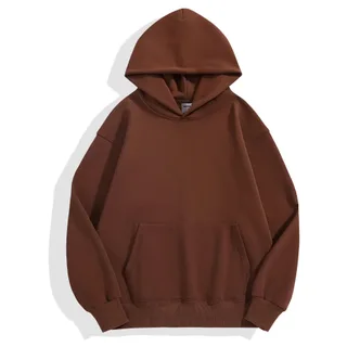 500gsm Fleece Pullover Hoodie — Mocha · garment