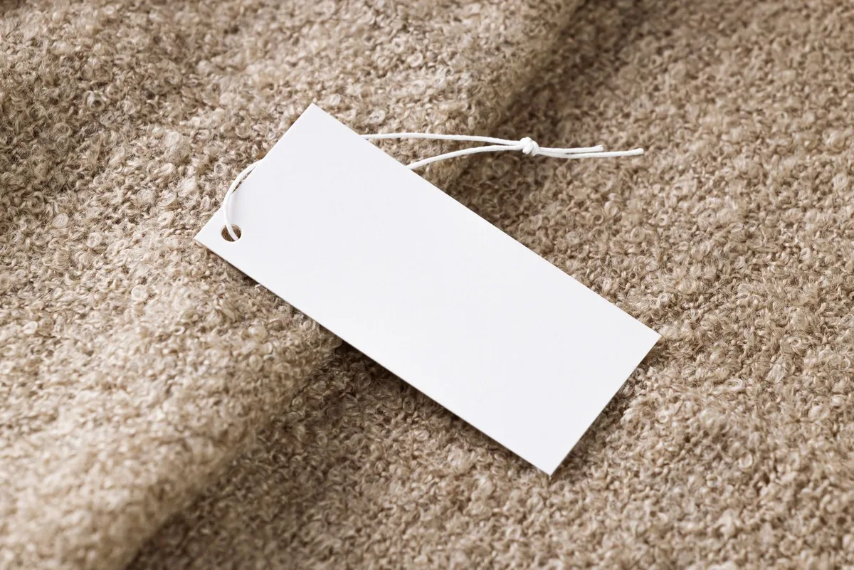 Representative stock photograph of a garment label