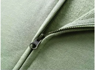 410gsm Stand-Collar Zip Sweatshirt Jacket — Zipper finish