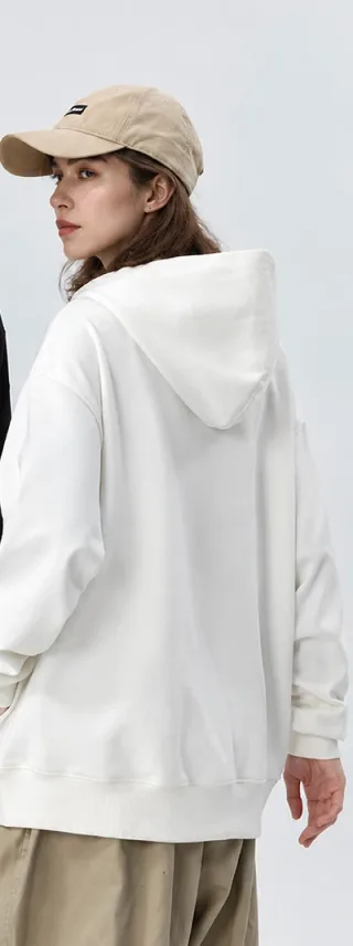 500gsm Fleece Pullover Hoodie — Back fit