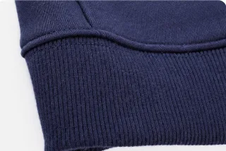 250–300gsm Cotton-Blend Zip Hoodie — Ribbed cuff