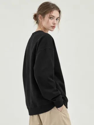 250–300gsm Cotton-Blend Crewneck Sweatshirt — Side fit