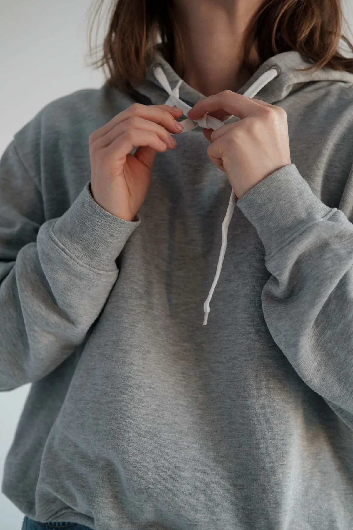 Representative styling image — On-body drape — grey marle, relaxed fit