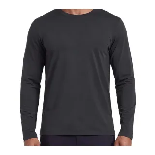 Seamless Stretch Long-Sleeve Sports T-Shirt — Basic Black · garment