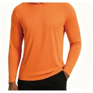 Sun-Protection Hooded Outdoor Sports Top — Orange Red · garment