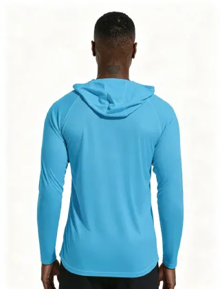 Sun-Protection Hooded Outdoor Sports Top — Back fit