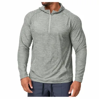 Quick-Dry Hooded Sports Top — Light Grey · garment