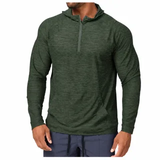Quick-Dry Hooded Sports Top — Dark Green · garment