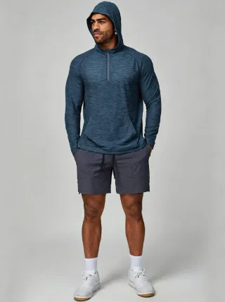 Quick-Dry Hooded Sports Top — Full model view
