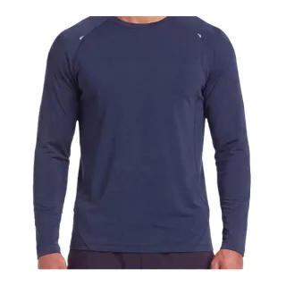 Men's Long-Sleeve Breathable Sports T-Shirt — Midnight Blue · garment