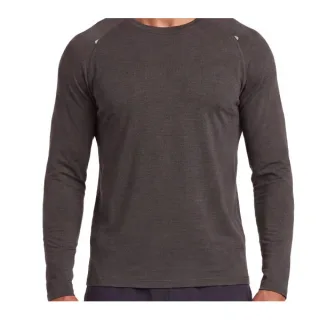 Men's Long-Sleeve Breathable Sports T-Shirt — Camping Brown · garment