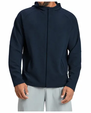 Men's Waffle Zip Sports Jacket — Navy · garment