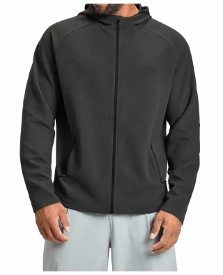 Men's Waffle Zip Sports Jacket — Shark Grey · garment